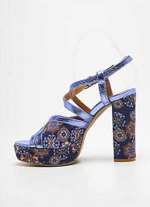 Sandales/nu pieds semi compensé talon haut de 10cm et plus bleu MACIEJKA OBUWIE femme