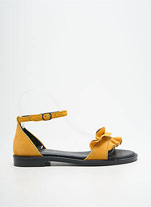 Sandales/nu pieds chiquet talon plat jusqu'à 3cm jaune METAMORF'OSE femme