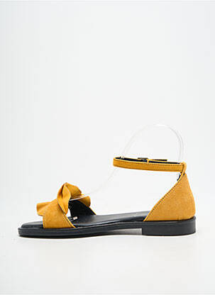 Sandales/nu pieds chiquet talon plat jusqu'à 3cm jaune METAMORF'OSE femme