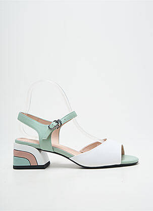 Sandales/nu pieds tissage satiné talon de 4 à 6cm vert METAMORF'OSE femme