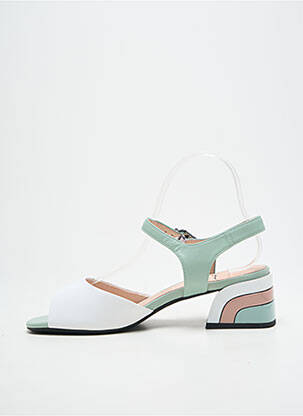 Sandales/nu pieds tissage satiné talon de 4 à 6cm vert METAMORF'OSE femme