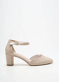 Escarpins tissage vernis talon de 7 à 9cm beige TAMARIS femme