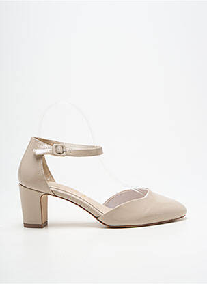 Escarpins tissage vernis talon de 7 à 9cm beige TAMARIS femme