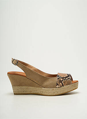 Sandales/nu pieds talon compensé talon de 7 à 9cm beige EMMA femme