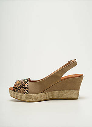 Sandales/nu pieds talon compensé talon de 7 à 9cm beige EMMA femme