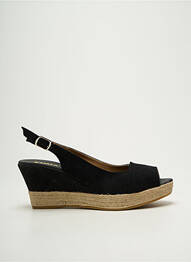 Espadrilles fermeture boucle(s) talon de 7 à 9cm noir EMMA femme