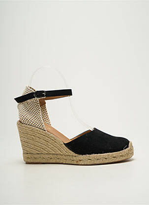 Espadrilles bout rond talon de 7 à 9cm noir EMMA femme