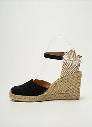 Espadrilles bout rond talon de 7 à 9cm noir EMMA femme