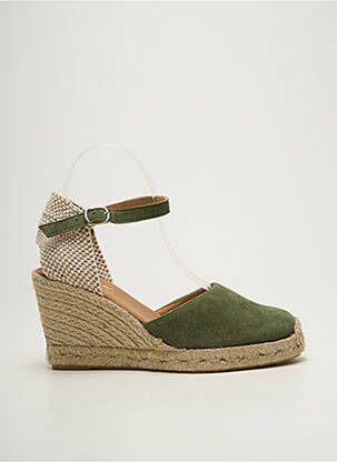 Espadrilles fermeture bride(s) talon de 7 à 9cm vert EMMA femme