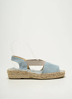 Espadrilles bout ouvert talon plat jusqu'à 3cm bleu EMMA femme