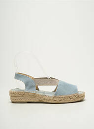 Espadrilles bout ouvert talon plat jusqu'à 3cm bleu EMMA femme