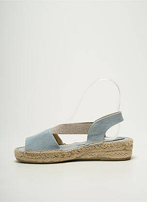 Espadrilles bout ouvert talon plat jusqu'à 3cm bleu EMMA femme