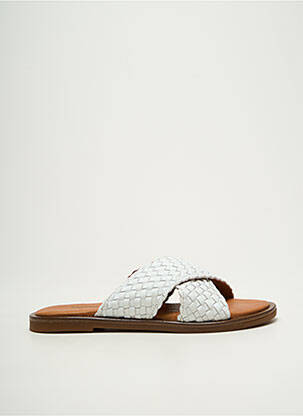 Mules/sabots chiquet talon plat jusqu'à 3cm blanc METAMORF'OSE femme