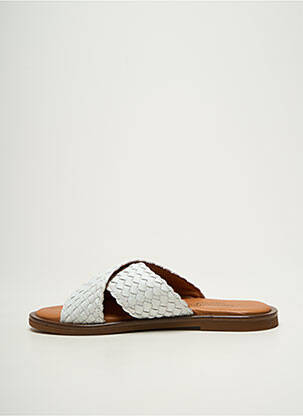 Mules/sabots chiquet talon plat jusqu'à 3cm blanc METAMORF'OSE femme