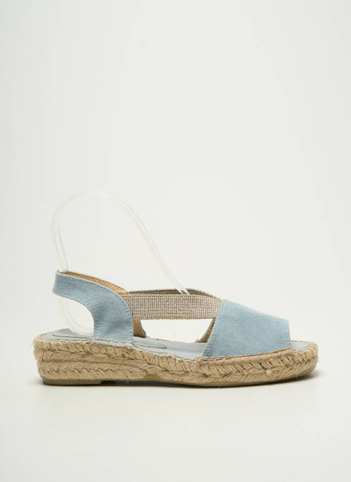 Espadrilles bout ouvert talon plat jusqu'à 3cm bleu EMMA femme