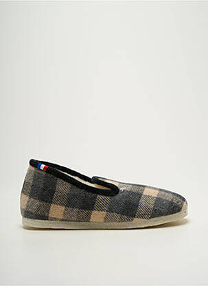 Chaussons/pantoufles bout rond bout rond gris QUATUOR unisexe