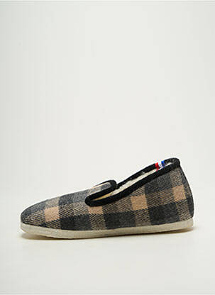 Chaussons/pantoufles bout rond bout rond gris QUATUOR unisexe