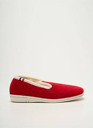 Chaussons/pantoufles bout rond talon plat jusqu'à 3cm rouge QUATUOR femme