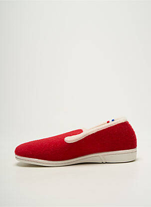 Chaussons/pantoufles bout rond talon plat jusqu'à 3cm rouge QUATUOR femme