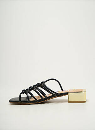 Mules/sabots tissage satiné talon plat jusqu'à 3cm noir GIOSEPPO femme