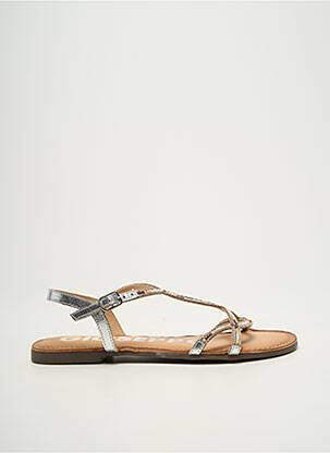 Sandales/nu pieds chiquet talon plat jusqu'à 3cm argent GIOSEPPO femme