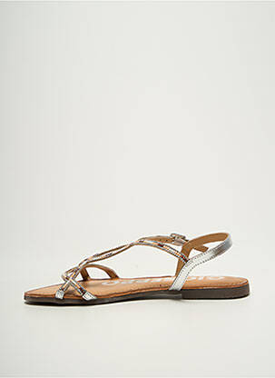 Sandales/nu pieds chiquet talon plat jusqu'à 3cm argent GIOSEPPO femme