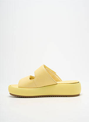 Mules/sabots tissage satiné talon de 4 à 6cm jaune TAMARIS femme
