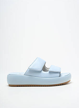 Mules/sabots tissage satiné talon de 4 à 6cm bleu TAMARIS femme