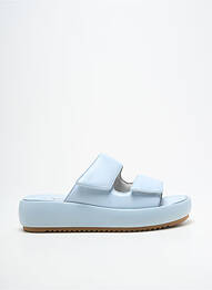 Mules/sabots tissage satiné talon de 4 à 6cm bleu TAMARIS femme