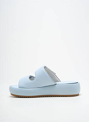 Mules/sabots tissage satiné talon de 4 à 6cm bleu TAMARIS femme