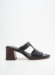 Mules/sabots tissage satiné talon de 7 à 9cm noir TAMARIS femme
