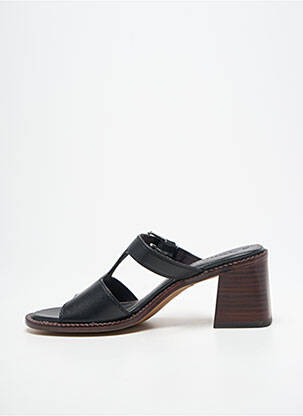 Mules/sabots tissage satiné talon de 7 à 9cm noir TAMARIS femme