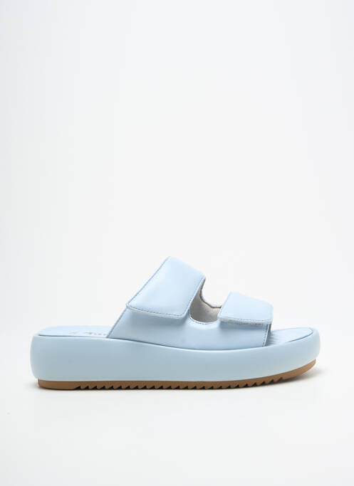 Mules/sabots matière lisse talon de 4 à 6cm bleu TAMARIS femme
