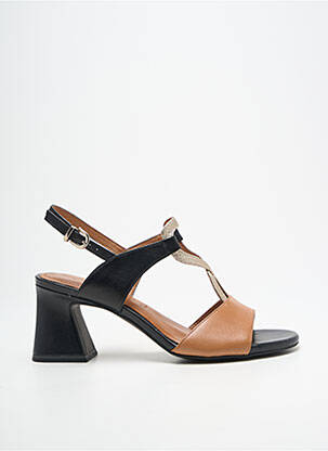 Sandales/nu pieds tissage satiné talon de 7 à 9cm marron TAMARIS femme