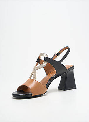 Sandales/nu pieds tissage satiné talon de 7 à 9cm marron TAMARIS femme
