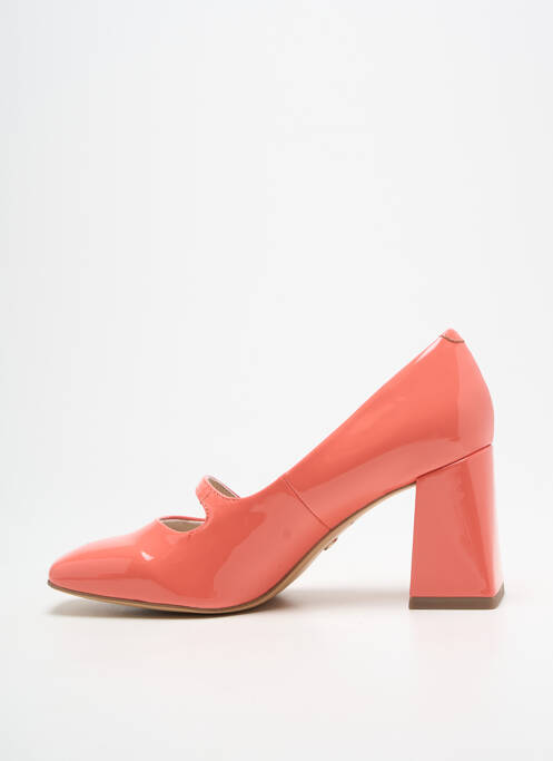 Escarpins matière lisse talon de 7 à 9cm orange TAMARIS femme