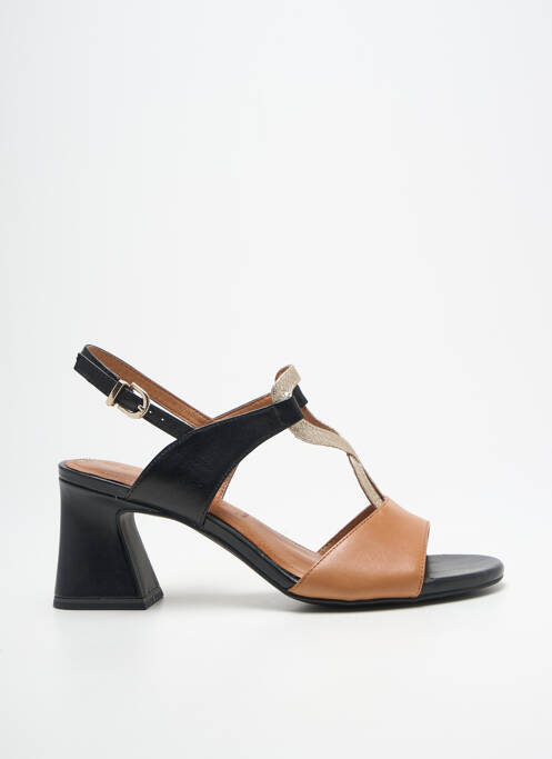 Sandales/nu pieds tissage satiné talon de 7 à 9cm marron TAMARIS femme