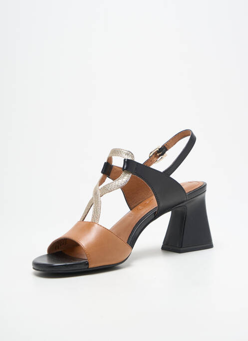 Sandales/nu pieds tissage satiné talon de 7 à 9cm marron TAMARIS femme