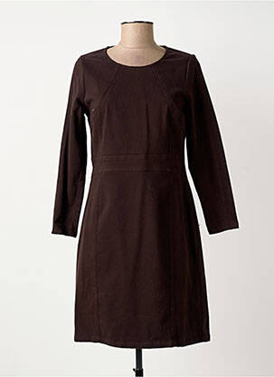 Robe mi-longue manches longues manches longues marron MERI & ESCA femme