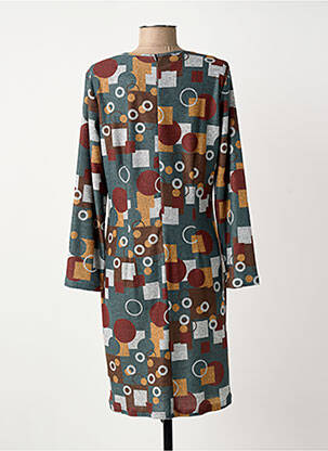 Robe mi-longue imprimé fantaisie manches longues bleu MERI & ESCA femme