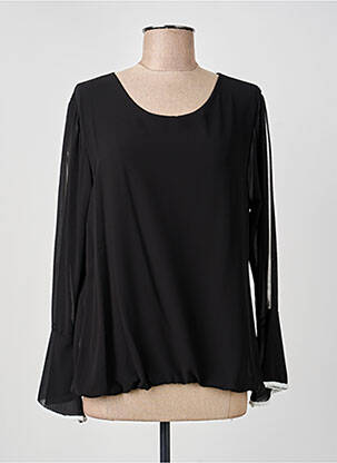 Blouse col rond manches longues noir COULEURS DU TEMPS femme