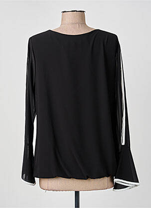 Blouse légère et transparente manches longues noir COULEURS DU TEMPS femme