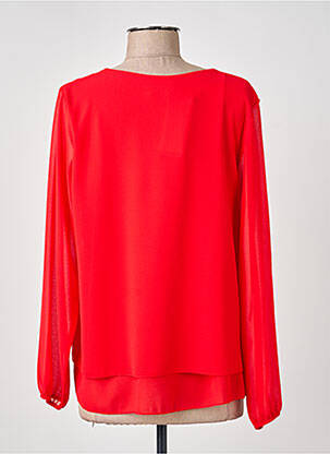 Blouse légère et transparente manches longues rouge COULEURS DU TEMPS femme