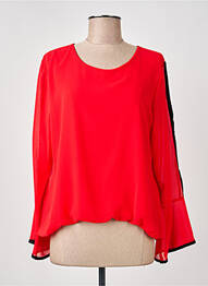 Blouse légère et transparente manches longues rouge COULEURS DU TEMPS femme