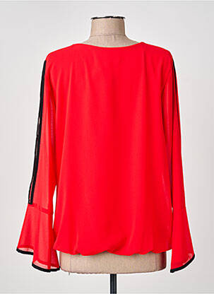 Blouse légère et transparente manches longues rouge COULEURS DU TEMPS femme