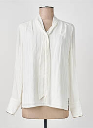 Blouse poignets boutonnés avec fente manches longues blanc GREGORY PAT femme