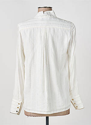 Blouse poignets boutonnés avec fente manches longues blanc GREGORY PAT femme