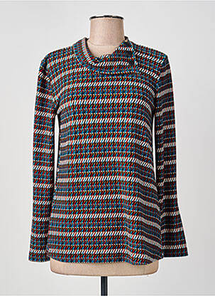 Top tissage jersey manches longues bleu GUY DUBOUIS femme