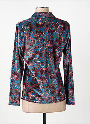 Polo stretch manches longues bleu GUY DUBOUIS femme