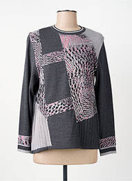 Pull tissage chiné manches longues gris GUY DUBOUIS femme